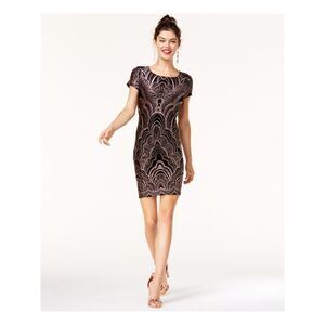 JUMP Womens Black Short Sleeve Above The Knee Cocktail Body Con Dress XS